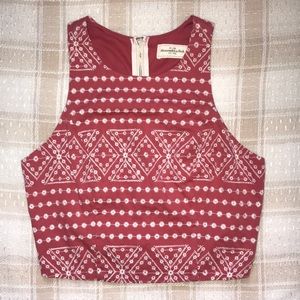 Abercrombie&Fitch Embroidered Halter Cropped Tank